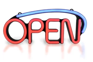 Letrero Luminoso LED "OPEN" Royal OS3 con Control Remoto