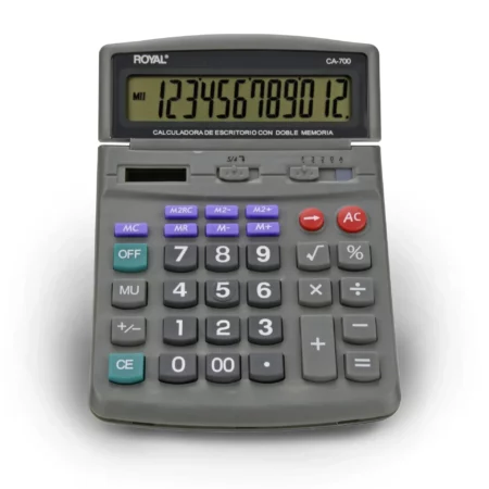Calculadora de Escritorio Royal CA-700 con Pantalla Inclinada de 12 Dígitos