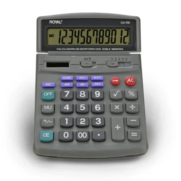 Calculadora de Escritorio Royal CA-700 con Pantalla Inclinada de 12 Dígitos