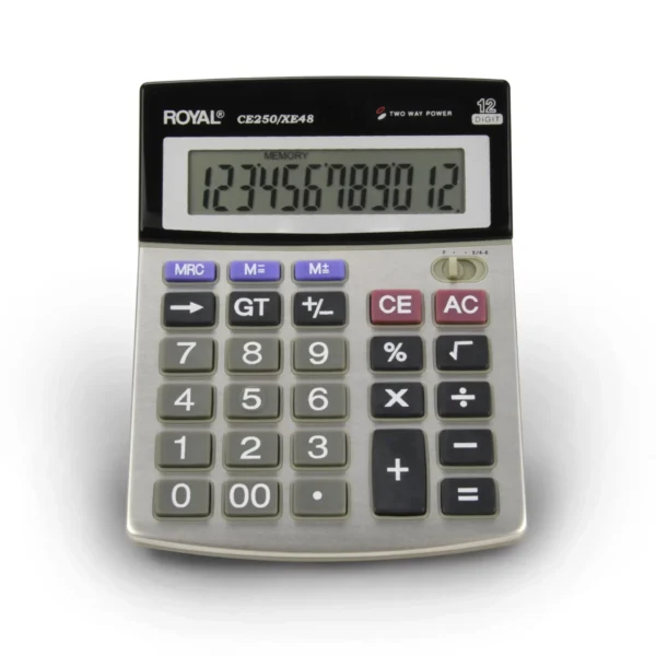 Calculadora de Escritorio Royal CE250 con Pantalla Inclinada de 12 Dígitos