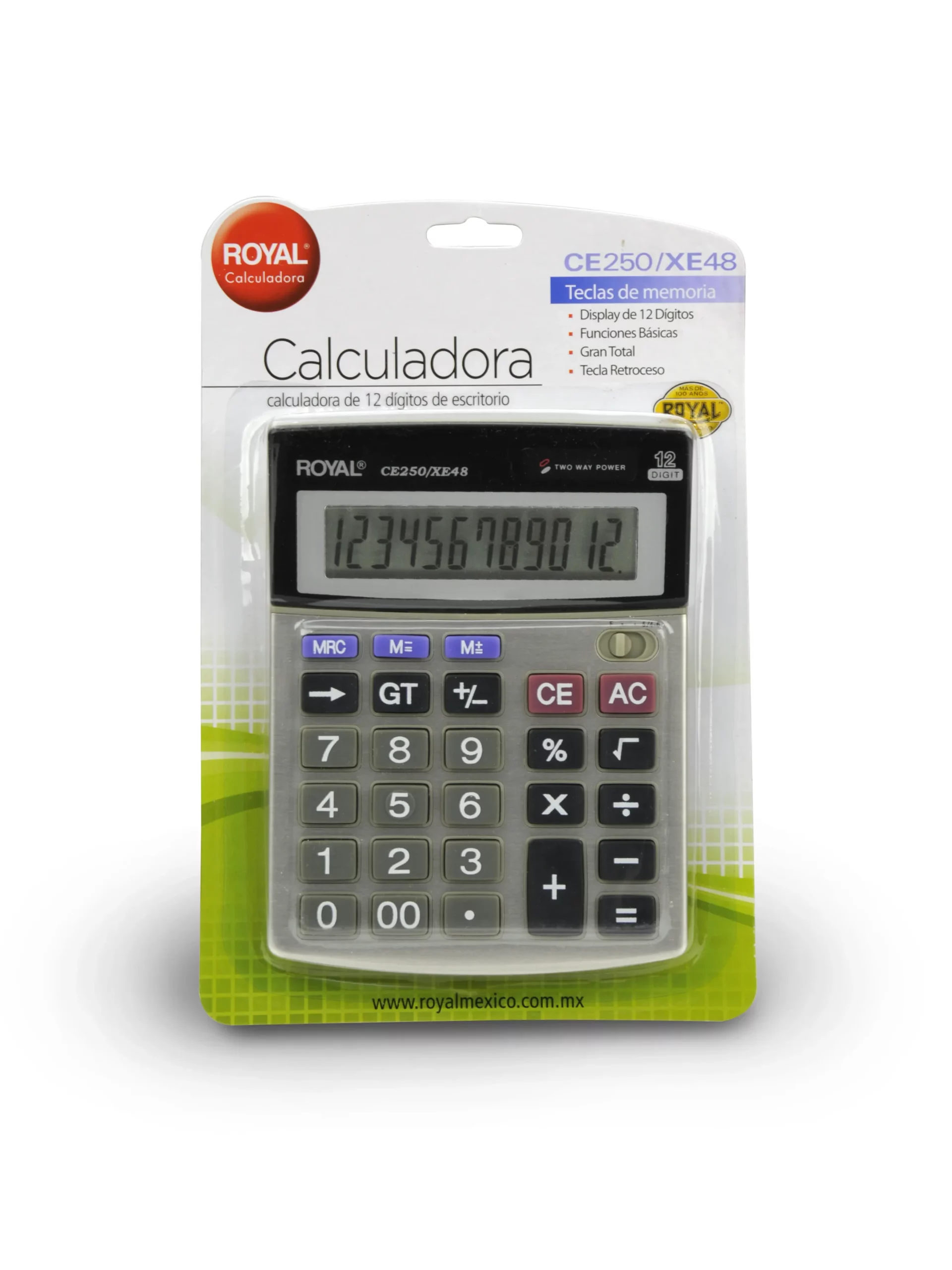 Royal CE250 | Calculadora de Escritorio con Pantalla Inclinada de 12 Dígitos - Imagen 4