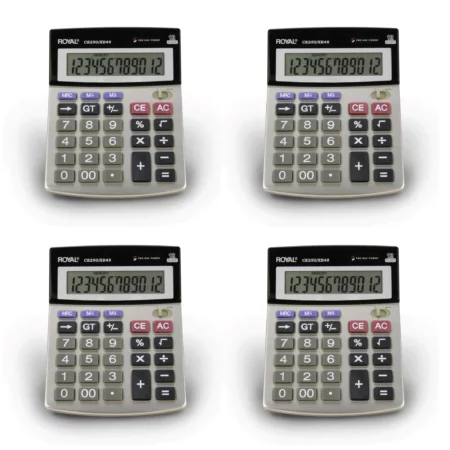 Pack de 4 Calculadoras de Escritorio Royal Consumer CE250 con Pantalla LCD de 12 Dígitos