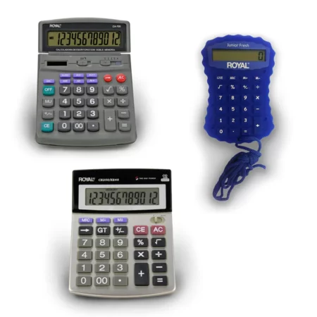 Pack de 3 Calculadoras de Oficina Royal Consumer con Pantalla LCD de 12 Dígitos