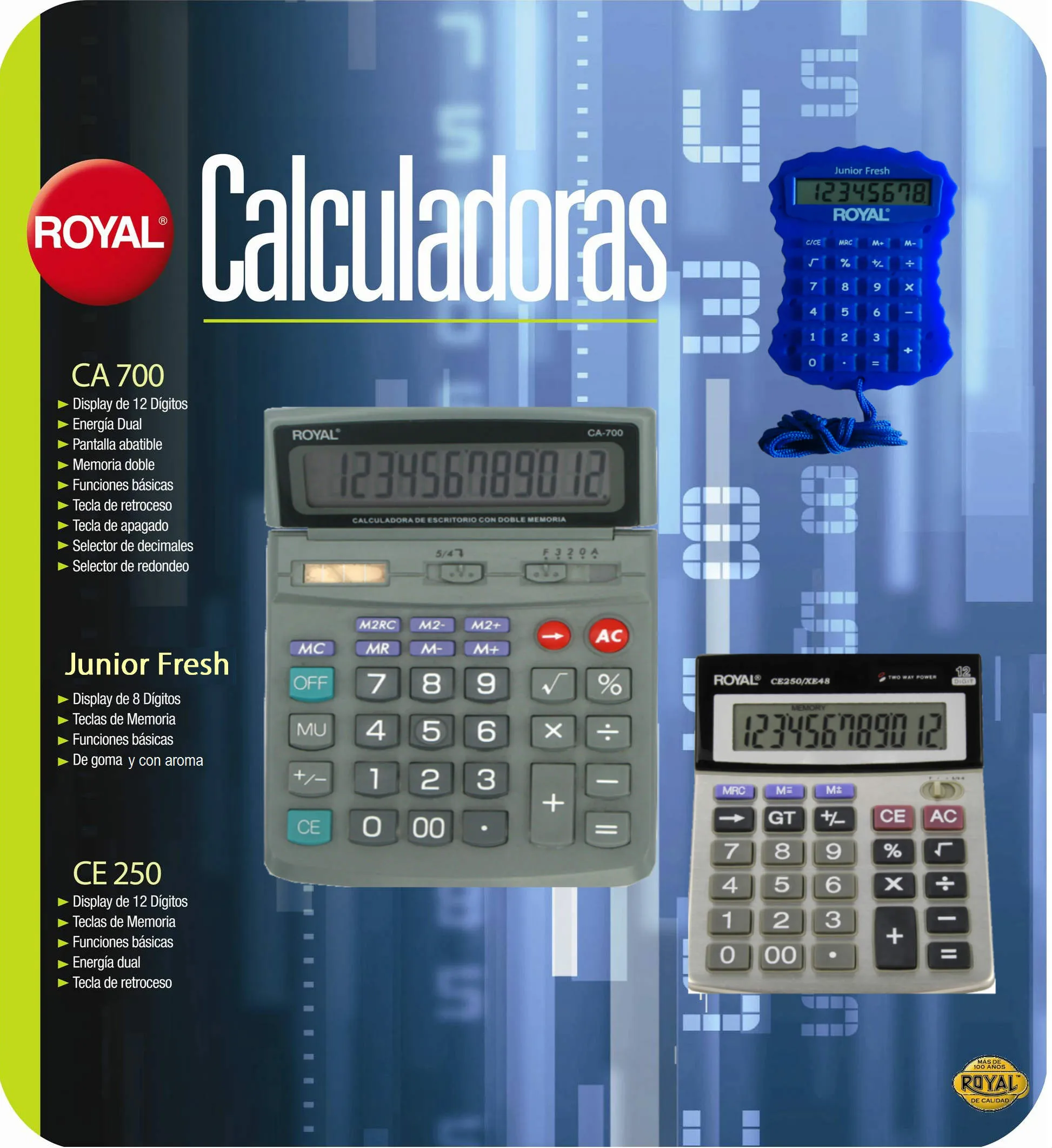 Royal Consumer Pack de 3 calculadoras para oficina - Imagen 5