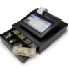 Royal POS1500 con pantalla táctil, impresora de tickets y cajón de efectivo abierto con billetes y monedas