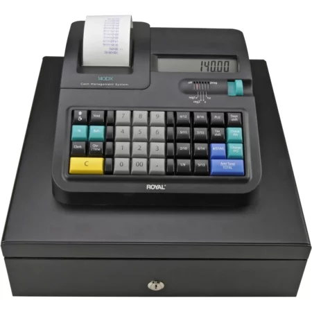 Caja registradora Royal 140DX compacta y funcional para pequeños negocios