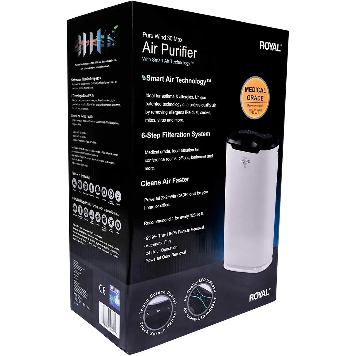 Royal Consumer Pure Wind 30 | Purificador de Aire Compacto y Silencioso para Espacios Reducidos - Imagen 5
