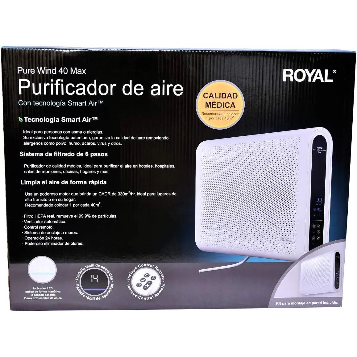 Royal Consumer Pure Wind 40 | Purificador de Aire Compacto con Filtros de Alta Eficiencia - Imagen 5