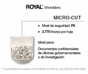Representación corte de trituradora Royal microcut