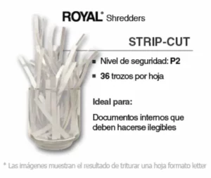 Representación corte de trituradora Royal stripcut