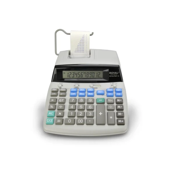 Calculadora de Escritorio Royal Print 44 con Impresora de 12 Dígitos e Impresión Bicolor