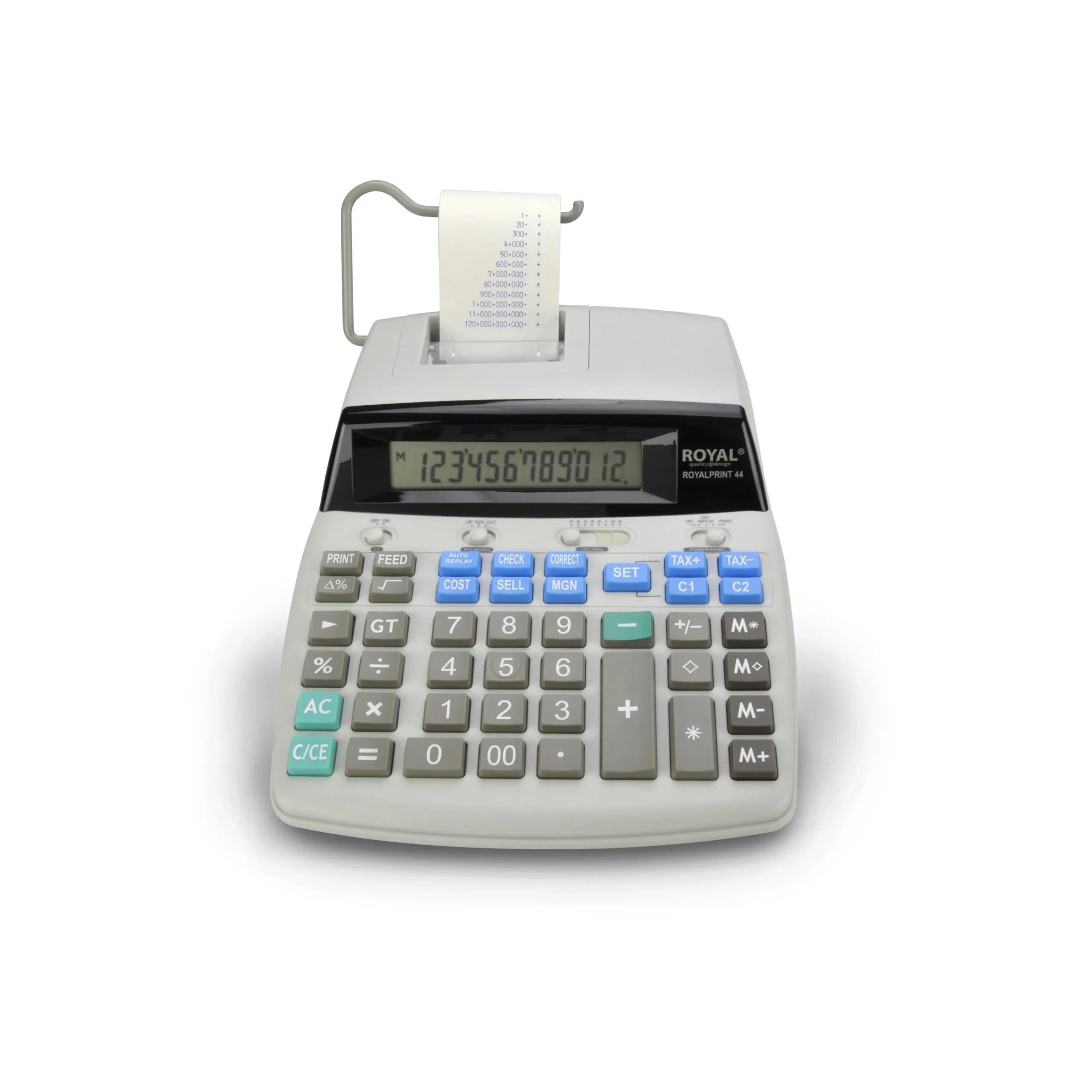 Calculadora de Escritorio Royal Print 44 con Impresora de 12 Dígitos e Impresión Bicolor