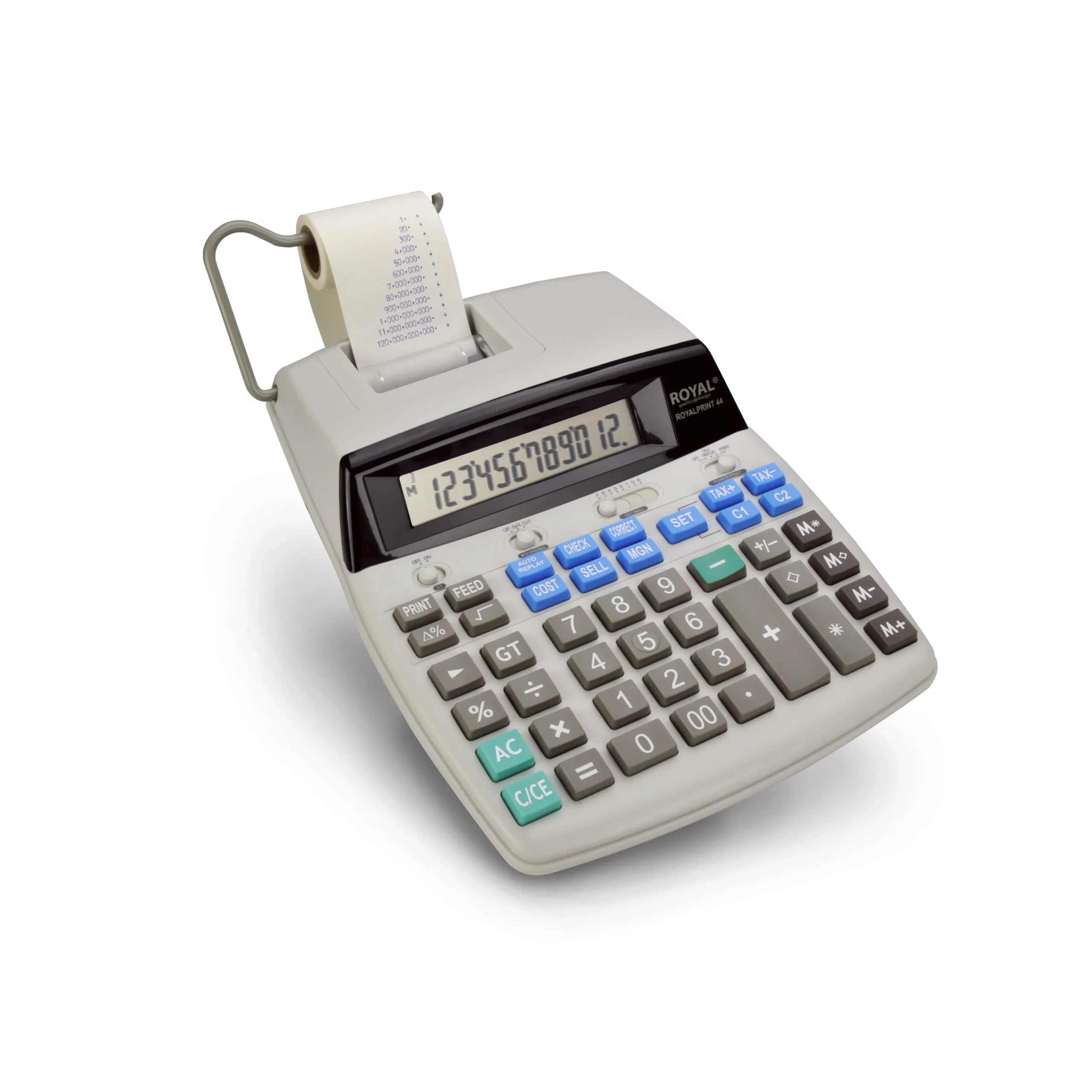 Calculadora de Escritorio Royal Print 44 con Impresora de 12 Dígitos e Impresión Bicolor