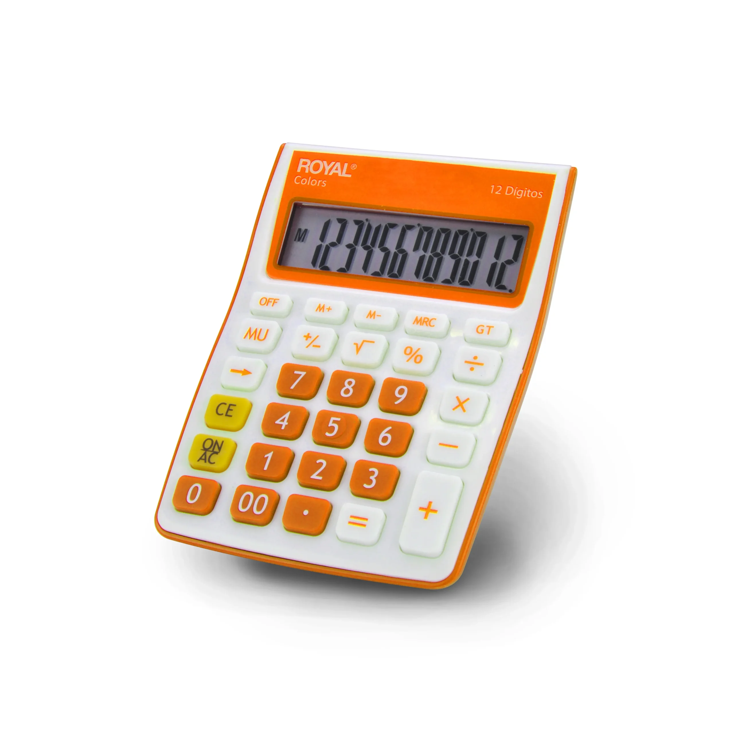 Calculadora de Escritorio Royal Colors con Pantalla de 10 Dígitos color naranja