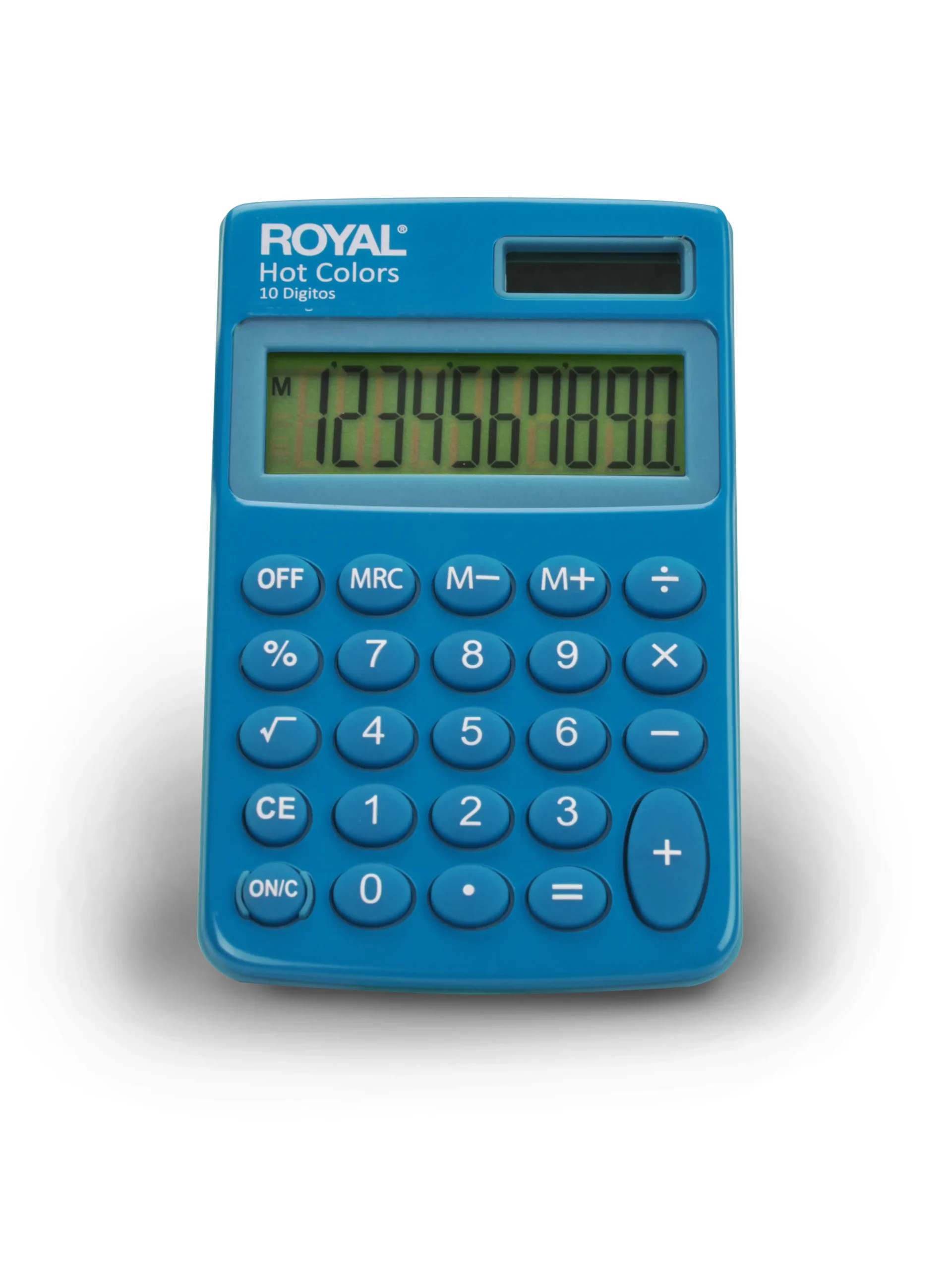 Calculadora de Bolsillo Royal Hot Colors con Pantalla de 10 Dígitos color azul