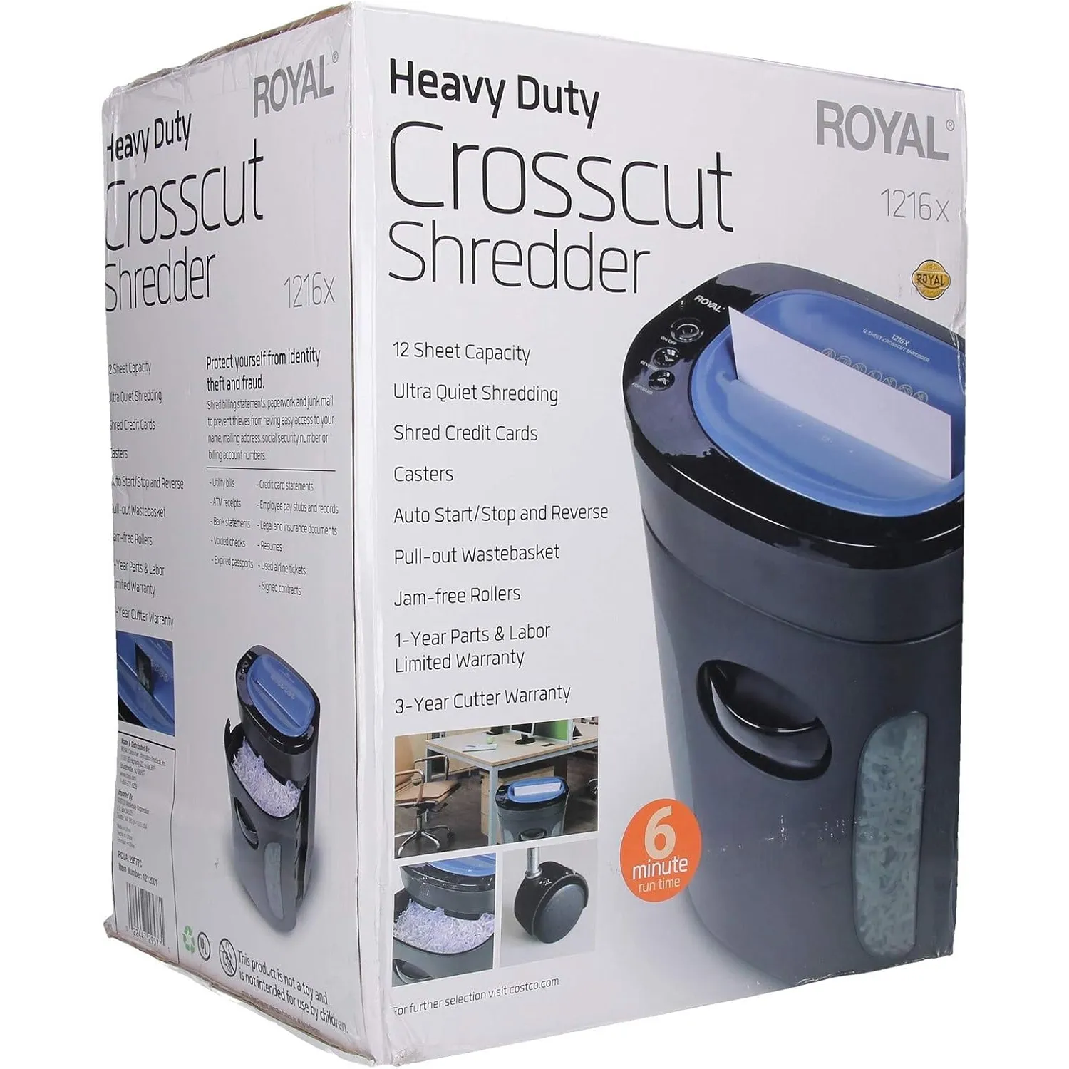 Royal 1216X | Trituradora de Papel de Corte Cruzado para Uso Doméstico y de Oficina - Imagen 5