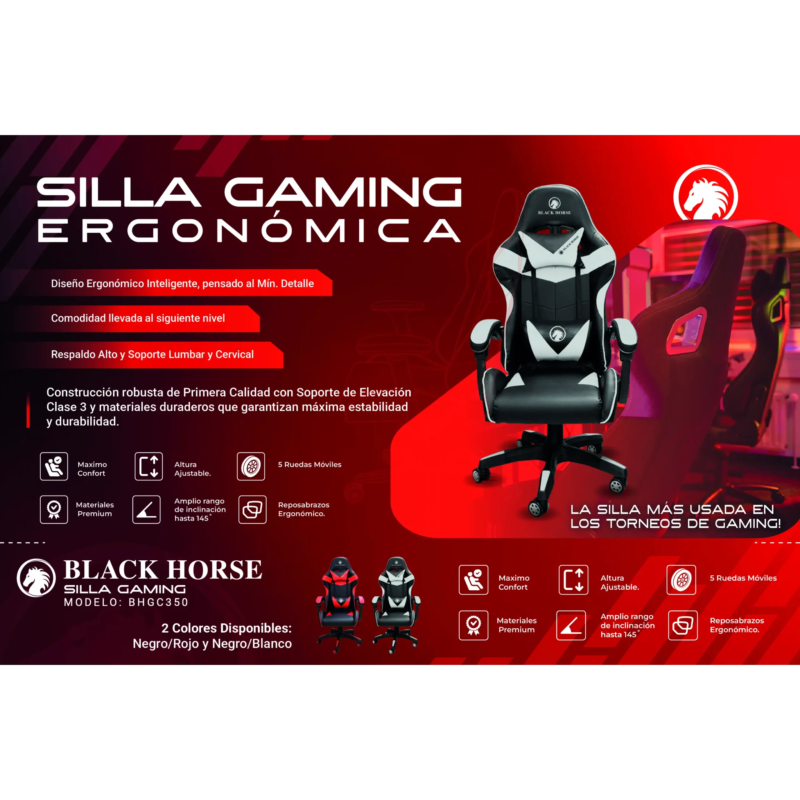 BHGC350 Ergonomic Gaming Chair - Imagen 8