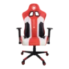 Silla gamer profesional BlackHorse BHGC420 roja, con cojines lumbar y cervical, mostrando su base de aluminio y diseño ergonómico.