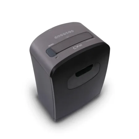 Royal Consumer CX12 trituradora de papel corte cruzado, hasta 12 hojas, compacta. Peso 7,79 kg; dimensiones 39×30×47 cm.