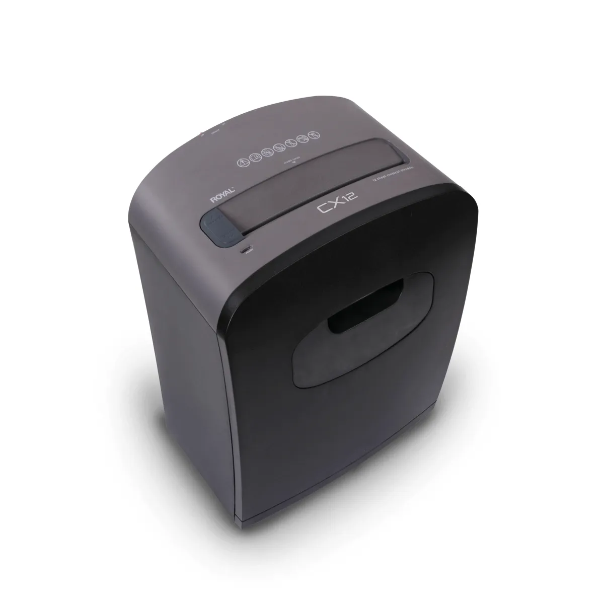 Royal Consumer CX12 trituradora de papel corte cruzado, hasta 12 hojas, compacta. Peso 7,79 kg; dimensiones 39×30×47 cm.