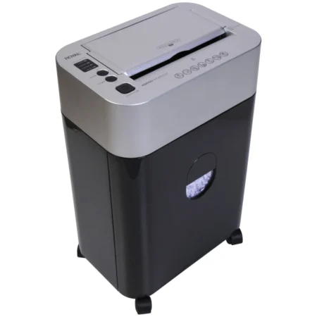 Trituradora Royal AQ9100 mostrando la charola de auto-alimentación abierta para 100 hojas y panel de indicadores LED.
