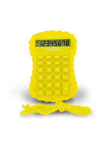 Calculadora escolar Royal Consumer Junior Fresh en color vibrante con pantalla LCD de 8 dígitos y botones grandes.