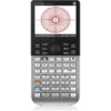 Calculadora graficadora HP Prime G2 con pantalla táctil a color mostrando una gráfica 3D y cuerpo metálico.