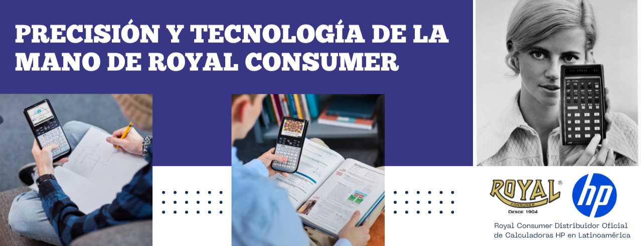 Banner partnership hp y royal consumer calculadoras latinoamerica