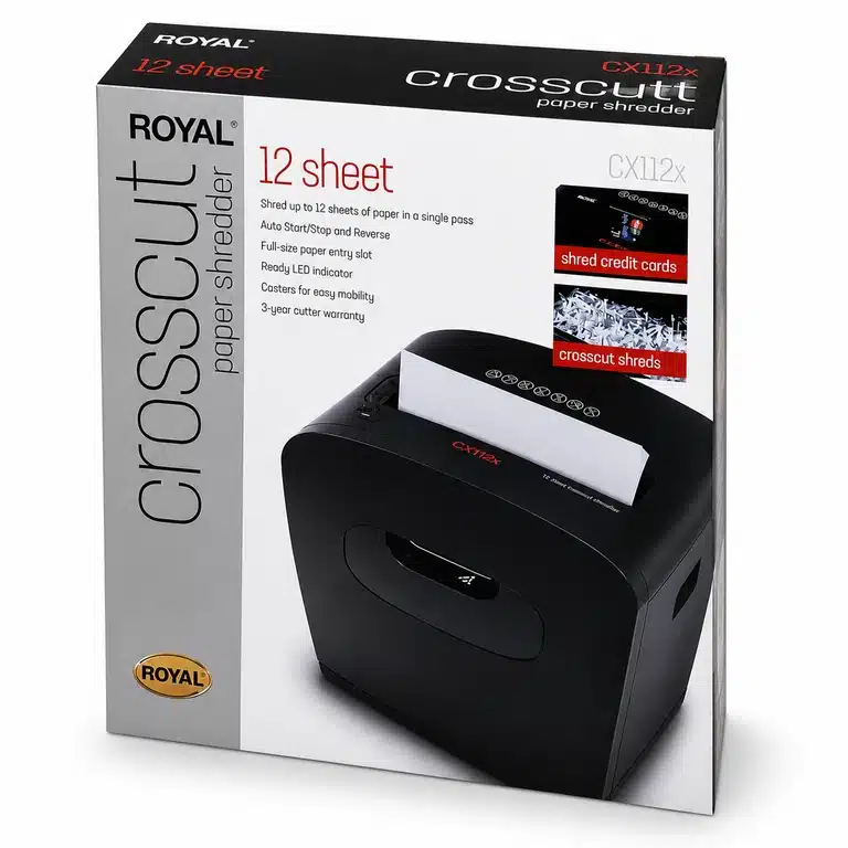Royal Consumer CX112X: Trituradora de Papel de Corte Cruzado (12 Hojas) con Destrucción de Tarjetas - Imagen 4