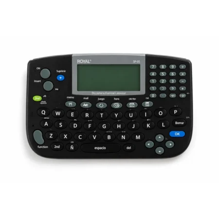 Diccionario electrónico Royal SP-05 Esencial Larousse color negro con teclado completo, pantalla digital y traductor de 7 idiomas.