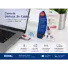 Adaptador USB Bluetooth Royal Connect-ables color rojo y blanco conectado a una laptop gris para sincronización de dispositivos inalámbricos.