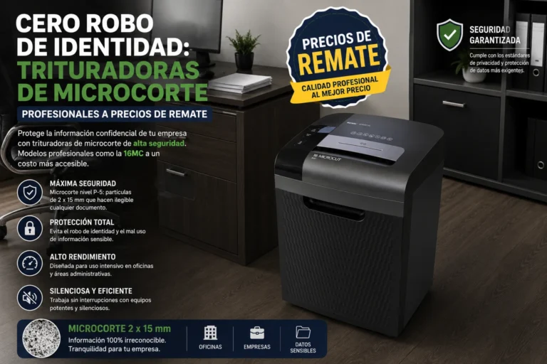 Cero Robo de Identidad: Trituradoras de Microcorte profesionales a precios de remate