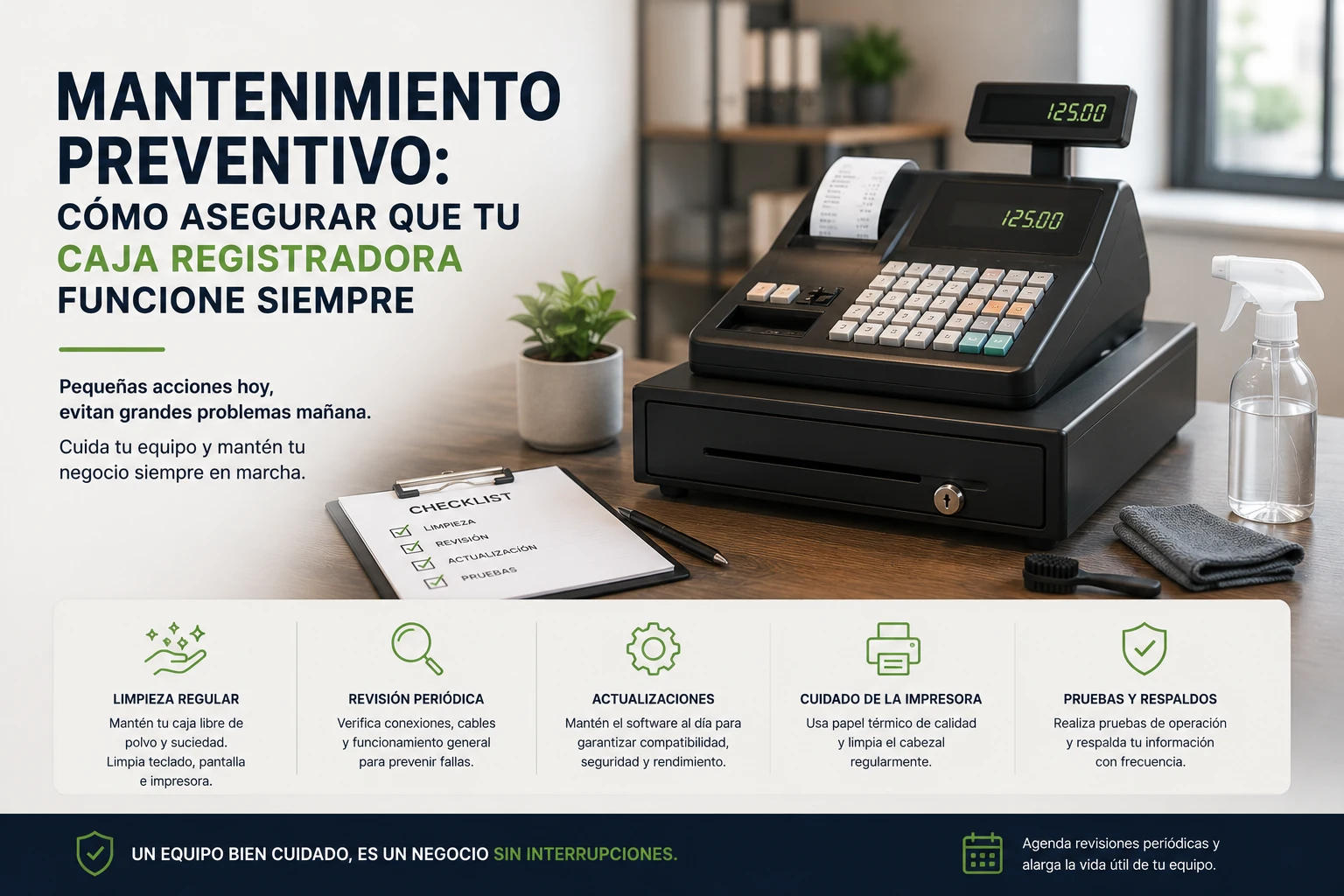mantenimiento preventivo caja registradora royal