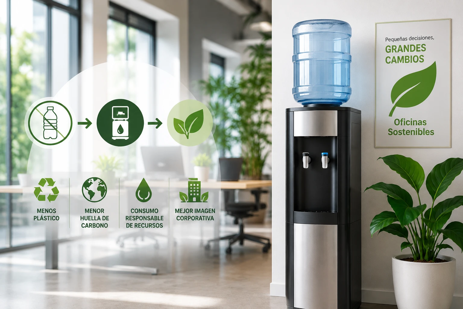 Beneficios Ambientales de Dispensadores de Agua en Oficina