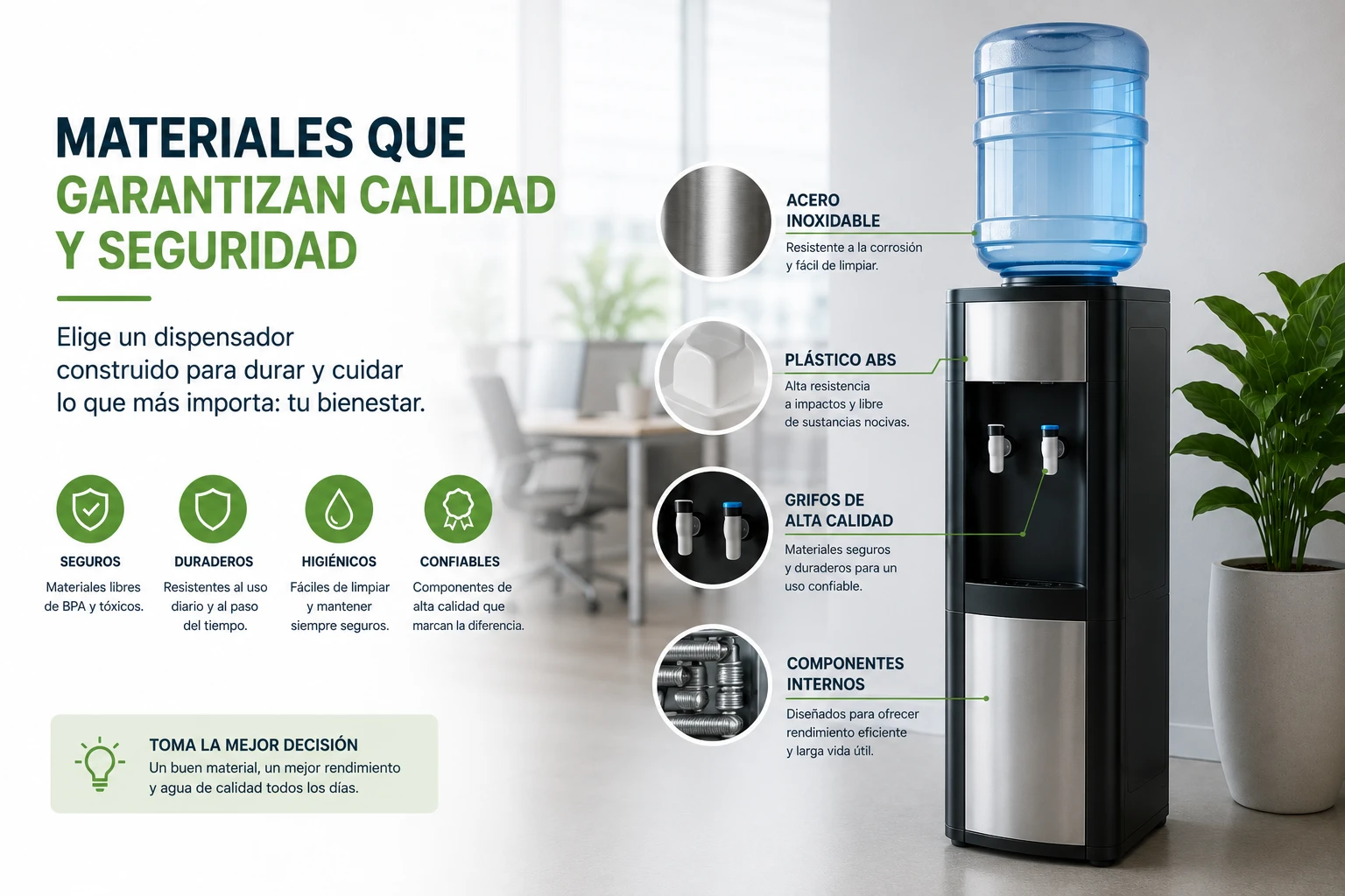 materiales de calidad para dispensador de agua imagen de blog