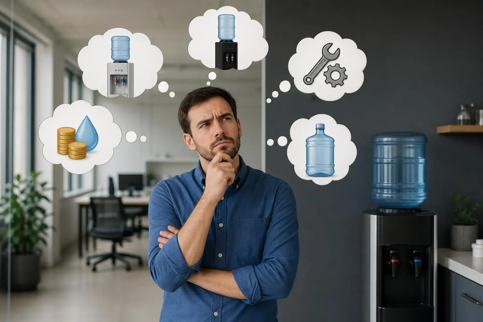 Dispensador de agua Royal Aqua para negocio en un espacio comercial moderno