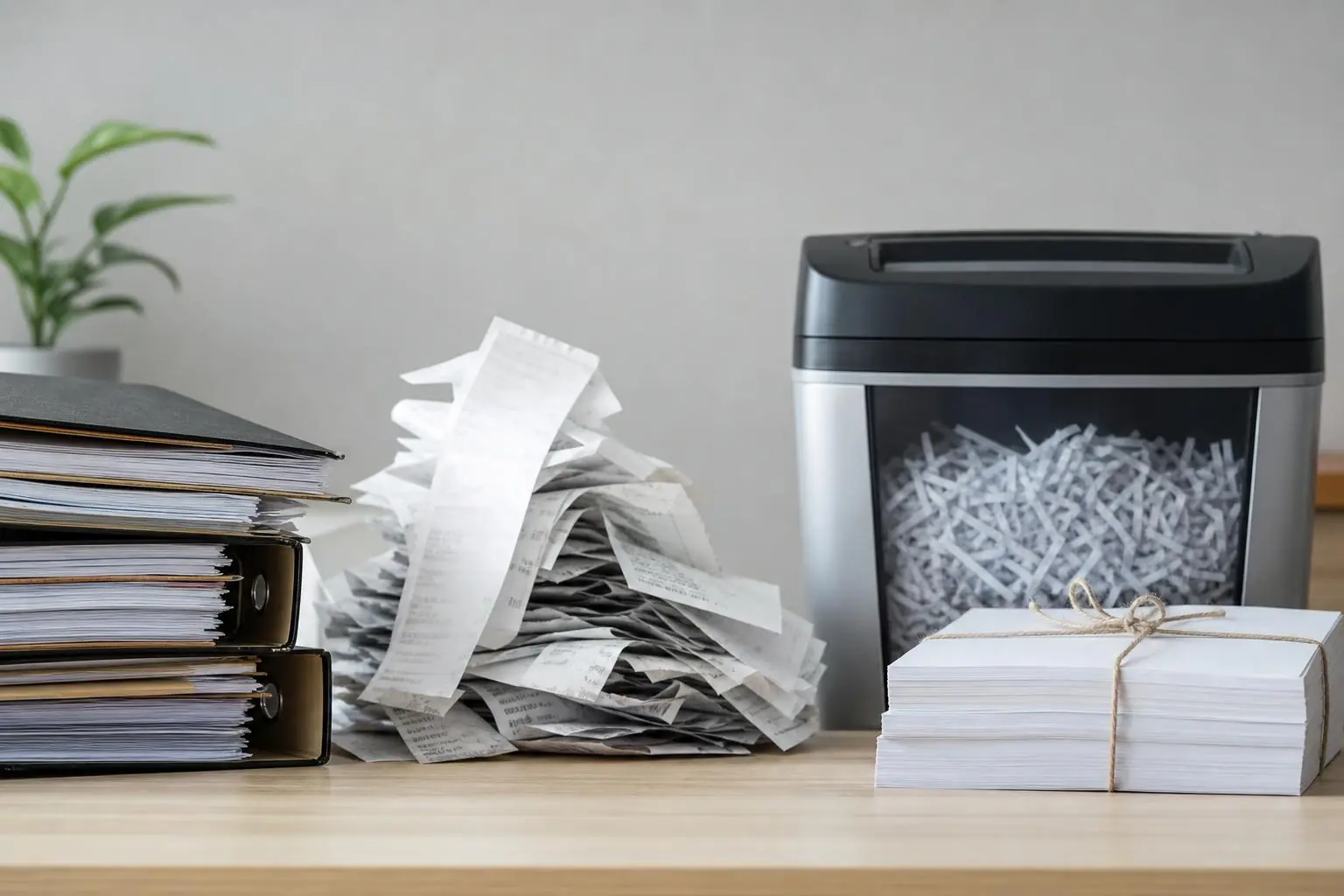 Trituradora de papel para destruir libros fiscales y tickets viejos de forma segura