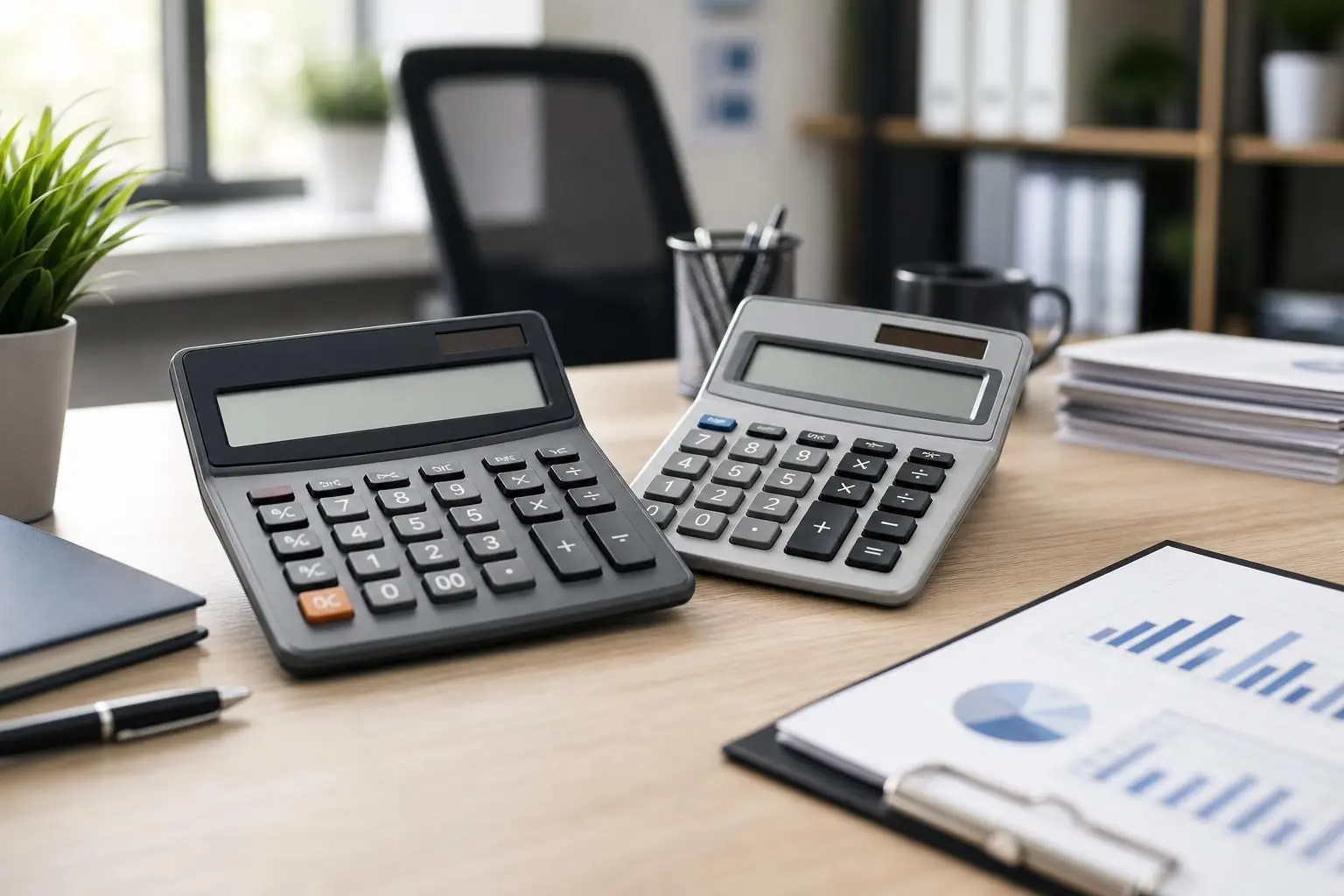 Comparativa de calculadoras Royal y Casio para realizar operaciones en la oficina