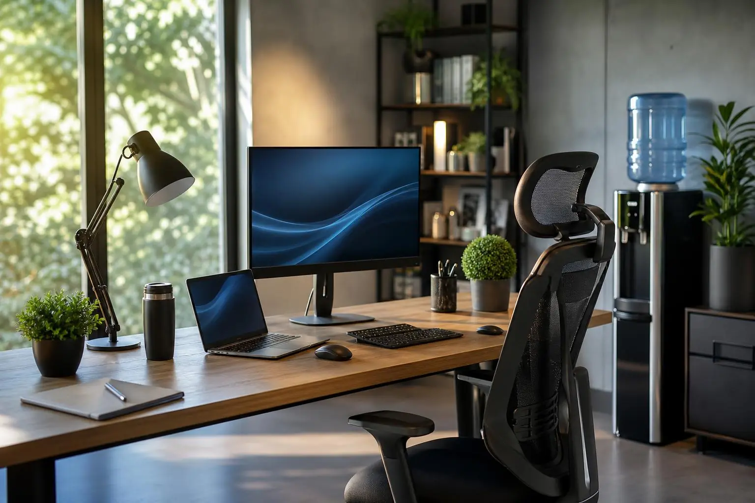 Espacio de home office equipado con tecnología, ergonomía y soluciones preparadas para el futuro