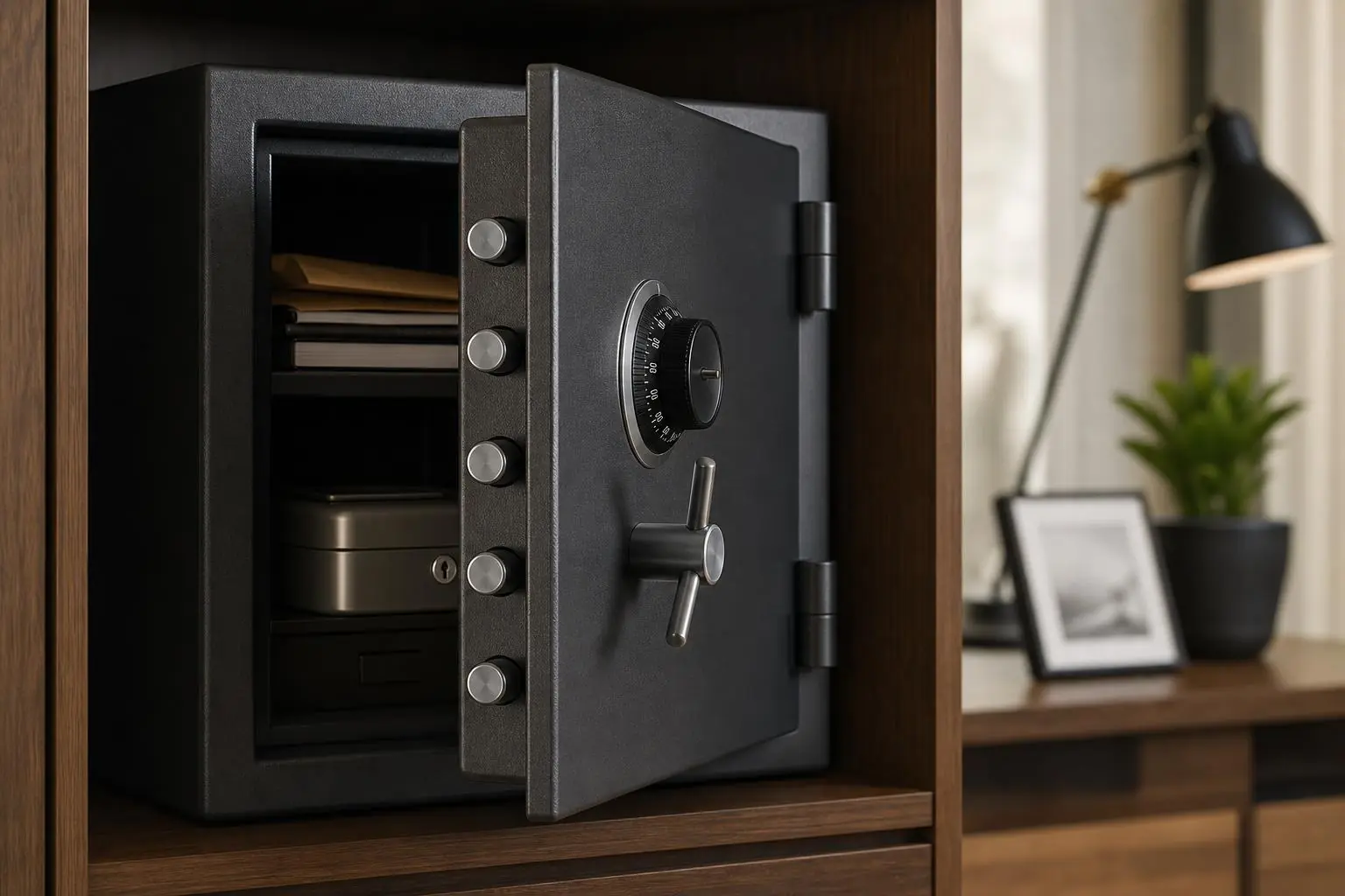 Caja fuerte mecánica sin electrónica con cerradura de seguridad para proteger documentos y objetos de valor