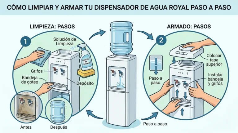 Limpiar dispensador de agua Royal paso a paso