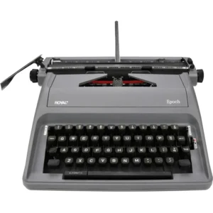 Máquina de escribir manual Royal Epoch color gris con teclado de 44 teclas