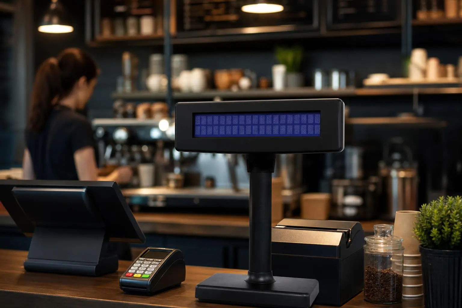 Caja registradora Royal 240DX con visor LCD de 5 líneas para cafeterías
