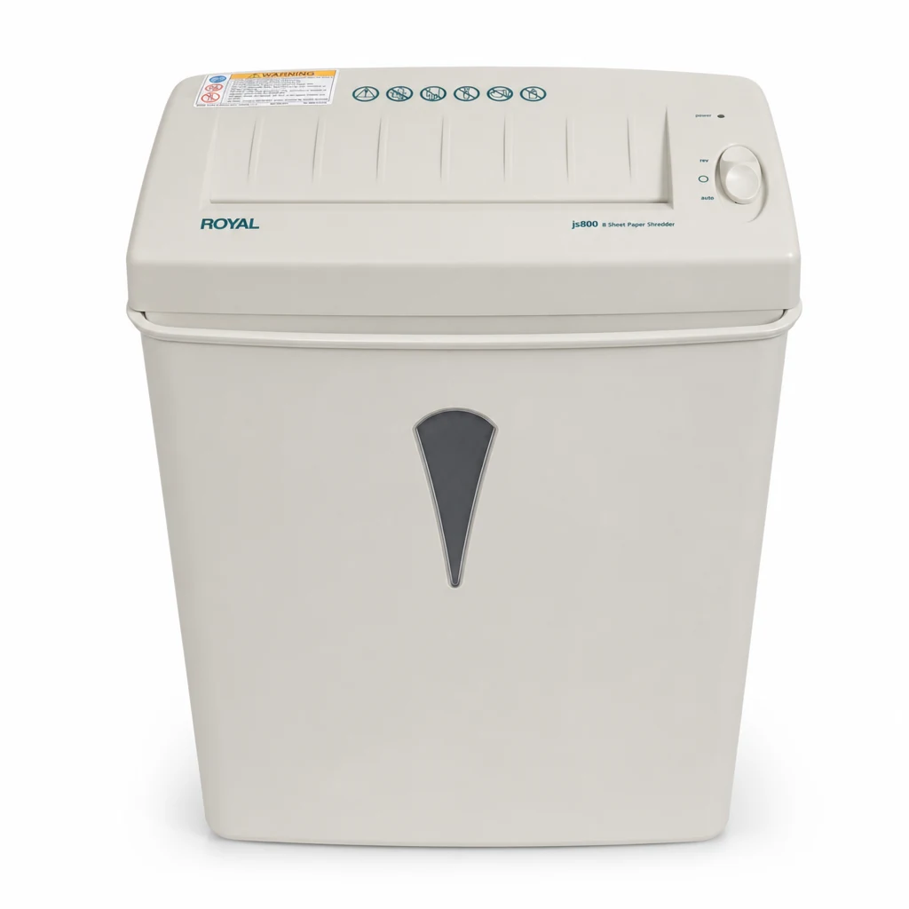 Royal JS800: Trituradora de Papel de Corte en Tiras de 8 Hojas con Cesto